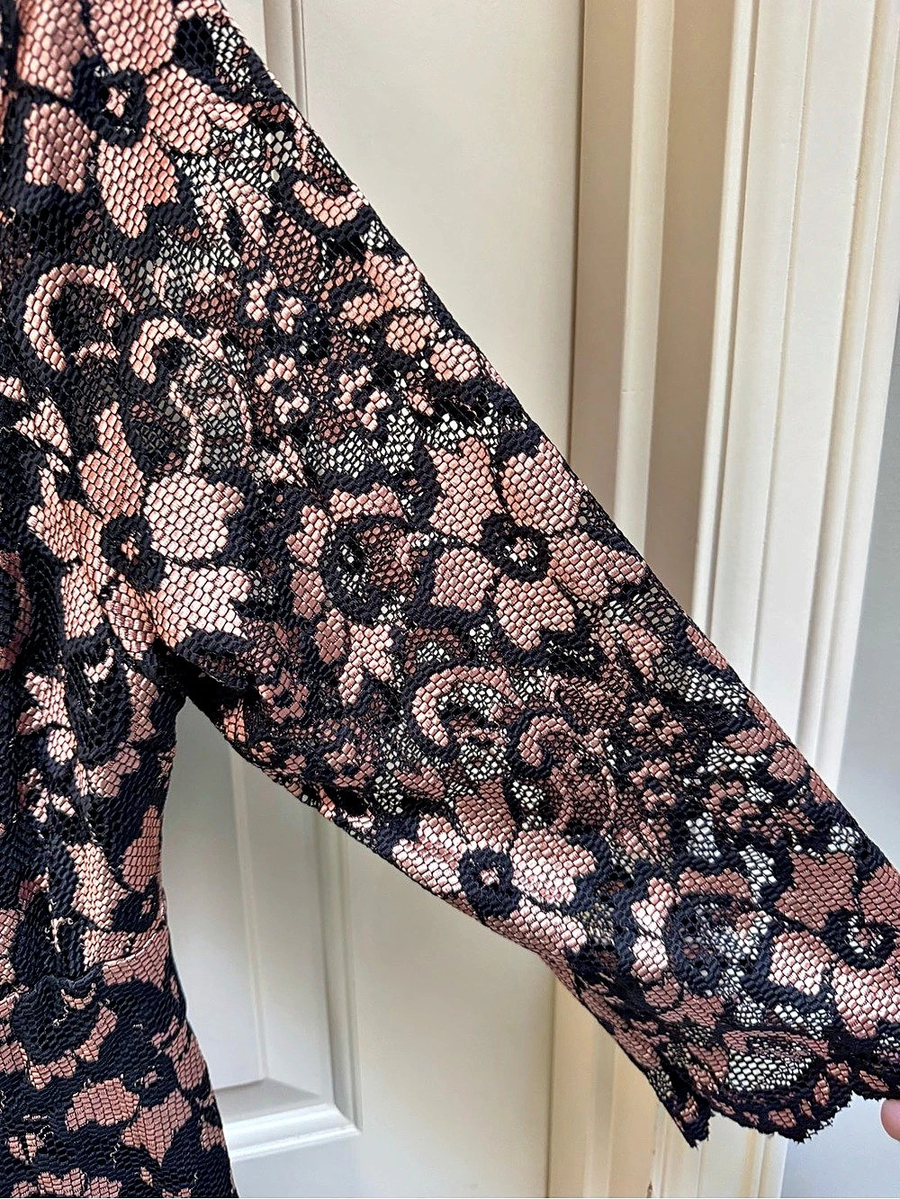 Kiyonna Luxe Lace Empire Waist Peplum Top 0X - Picture 7 of 8